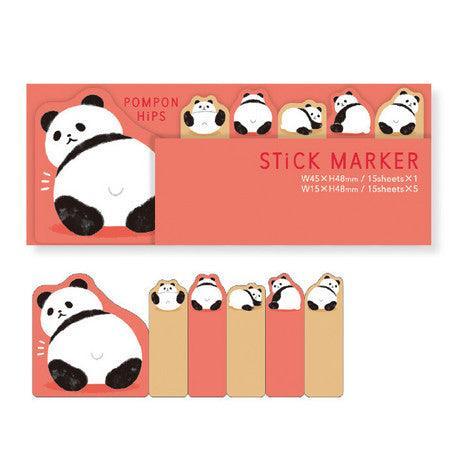 Mind Wave Sticky Note Page Marker Cute Index Tab Flag Stationary - Panda Back | papermindstationery.com | Animal, Mind Wave, Paper Products, Sticky Notes