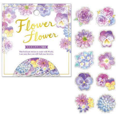 Mind Wave Washi Sticker Flakes - Flower Purple | papermindstationery.com | boxing, Flake Stickers, Flower, Mind Wave, sale, Sticker