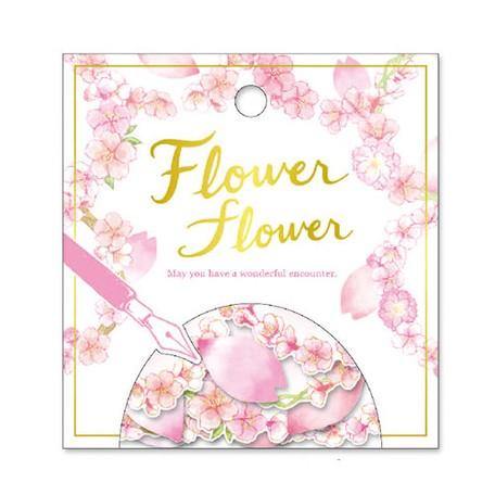 Mind Wave Washi Sticker Flakes - Flower Wreath Label & Petal Sakura Pink | papermindstationery.com