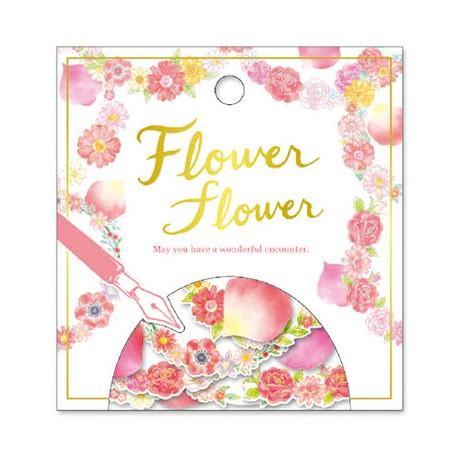 Mind Wave Washi Sticker Flakes - Flower Wreath Label & Petal Light Red | papermindstationery.com