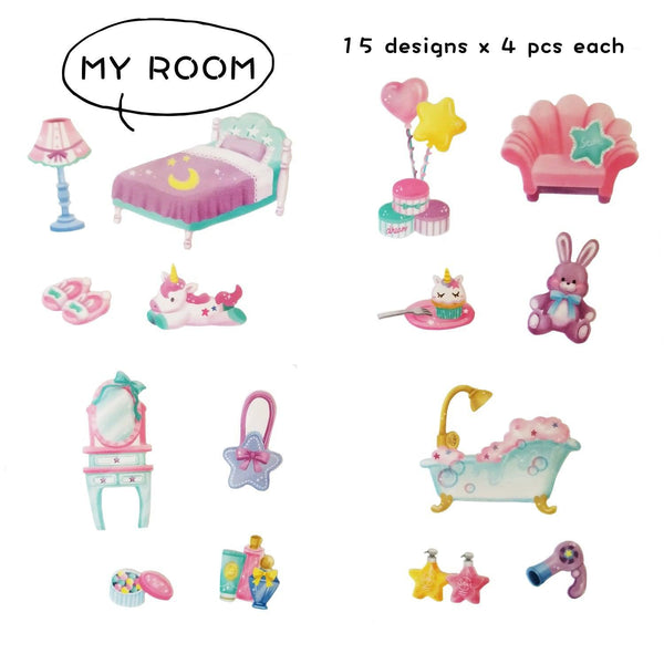 Mind Wave Sticker Flakes - Yumekawa Kid's Room | papermindstationery.com | boxing, Flake Stickers, Girls, Mind Wave, sale