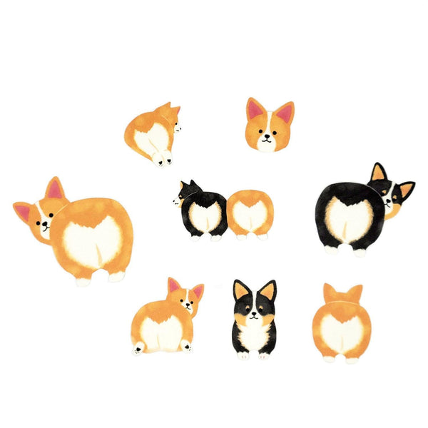 Mind Wave Sticker Flakes - Corgi Back | papermindstationery.com | Dog, Flake Stickers, Mind Wave, Pet