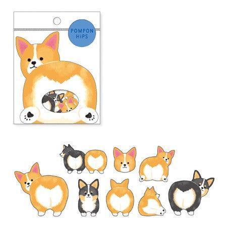 Mind Wave Sticker Flakes - Corgi Back | papermindstationery.com | Dog, Flake Stickers, Mind Wave, Pet