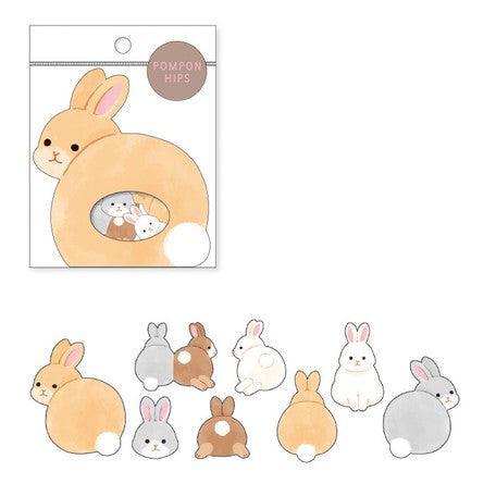 Mind Wave Sticker Flakes - Rabbit Back | papermindstationery.com | Animal, Flake Stickers, Mind Wave, Rabbit
