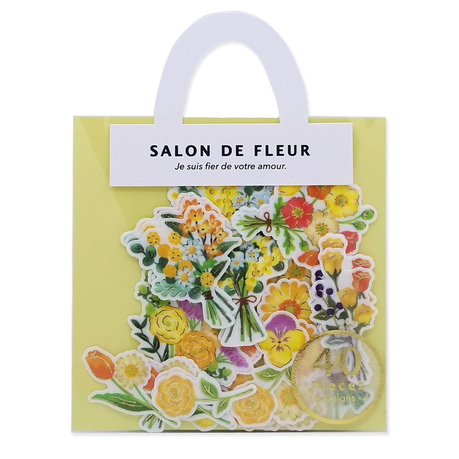 Salon de Fleur Flower Yellow - Mind Wave Washi Sticker Flakes | papermindstationery.com