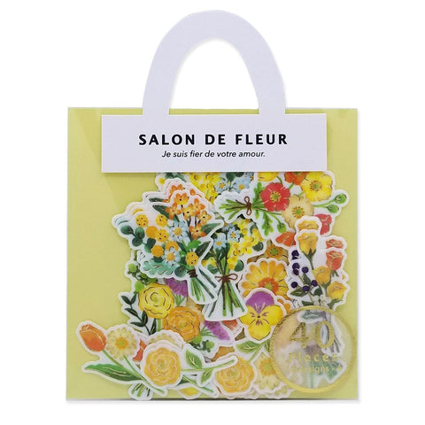 Salon de Fleur Flower Yellow - Mind Wave Washi Sticker Flakes | papermindstationery.com | Flake Stickers, Flower, Mind Wave, sale