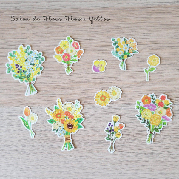 Salon de Fleur Flower Yellow - Mind Wave Washi Sticker Flakes | papermindstationery.com