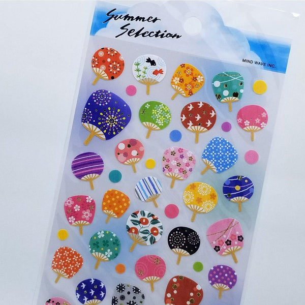 Mind Wave Sticker Sheet - Japanese Paper Fan | papermindstationery.com | Mind Wave, Others, Sticker Sheet