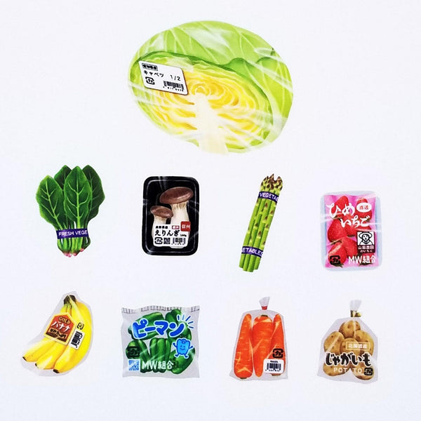 Mind Wave Sticker Flakes - Supermarket Fresh Fruit & Vegetable | papermindstationery.com | Flake Stickers, Food, Fruit, Mind Wave