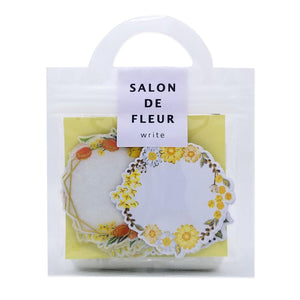 Mind Wave Flake Stickers Writing Label Stickers - Salon de Fleur Flower Wreath Yellow | papermindstationery.com | boxing, Flake Stickers, Flower, Mind Wave, sale