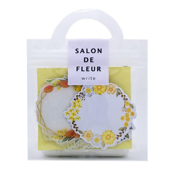 Mind Wave Flake Stickers Writing Label Stickers - Salon de Fleur Flower Wreath Yellow | papermindstationery.com | boxing, Flake Stickers, Flower, Mind Wave, sale