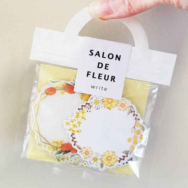 Mind Wave Flake Stickers Writing Label Stickers - Salon de Fleur Flower Wreath Yellow | papermindstationery.com | boxing, Flake Stickers, Flower, Mind Wave, sale