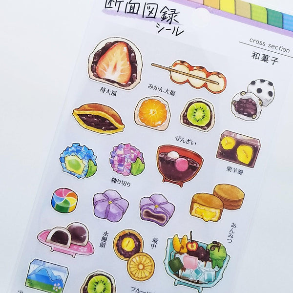 Mind Wave Sticker Sheet - Japanese Confectionery Cut in Half | papermindstationery.com | Dessert, Mind Wave, Sticker Sheet