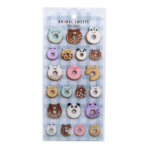 Mind Wave Sticker Sheet - Puffy Animal Sweets Donut | papermindstationery.com | Bear, Dessert, Mind Wave, Sticker Sheet