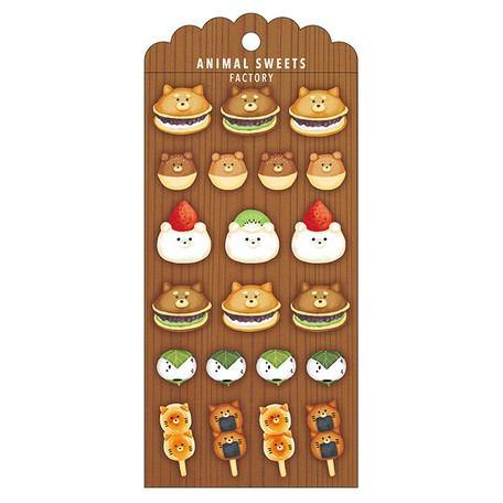 Mind Wave Sticker Sheet - Puffy Animal Sweets Japanese Confectionery | papermindstationery.com | Bear, Dessert, Mind Wave, Sticker Sheet