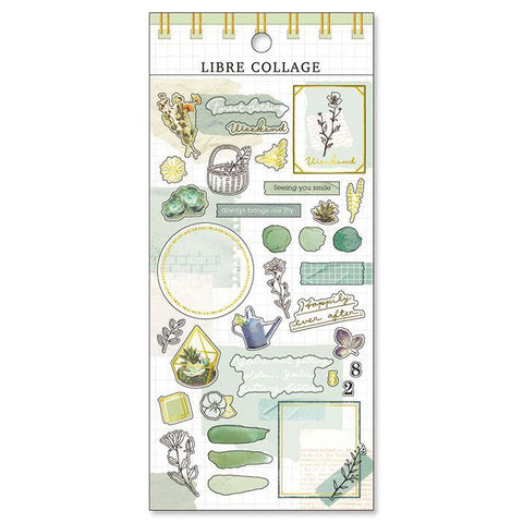 Mind Wave Sticker Sheet - Collage Botanical Green | papermindstationery.com | Flower, Mind Wave, Sticker Sheet