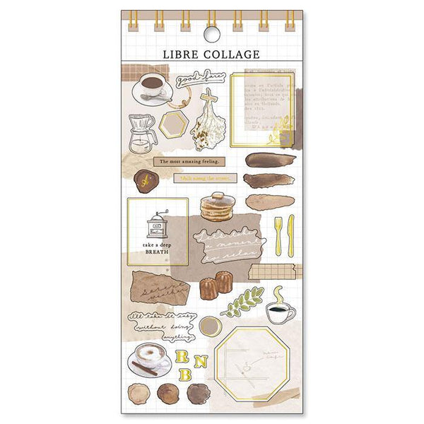 Mind Wave Sticker Sheet - Collage Café Brown | papermindstationery.com | Cafe, Mind Wave, Sticker Sheet
