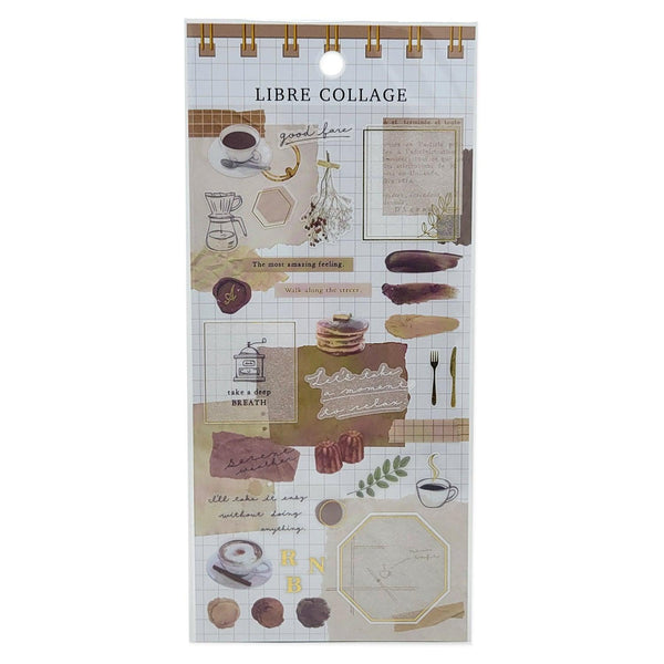 Mind Wave Sticker Sheet - Collage Café Brown | papermindstationery.com | Cafe, Mind Wave, Sticker Sheet