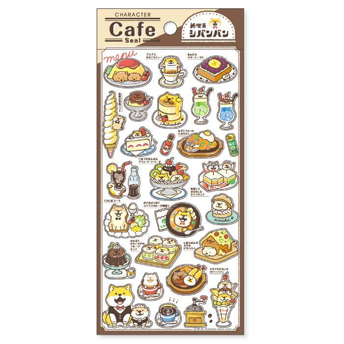 Mind Wave Sticker Sheet - Character Café Shiba Dog | papermindstationery.com | Dessert, Dog, Mind Wave, Sticker Sheet