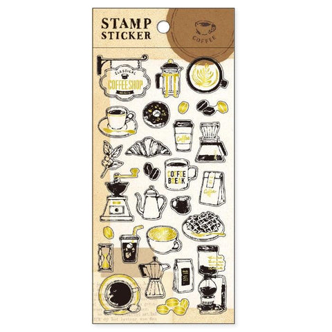 Mind Wave Sticker Sheet - Stamp Sticker Vintage Coffee | papermindstationery.com | Cafe, Mind Wave, Sticker Sheet