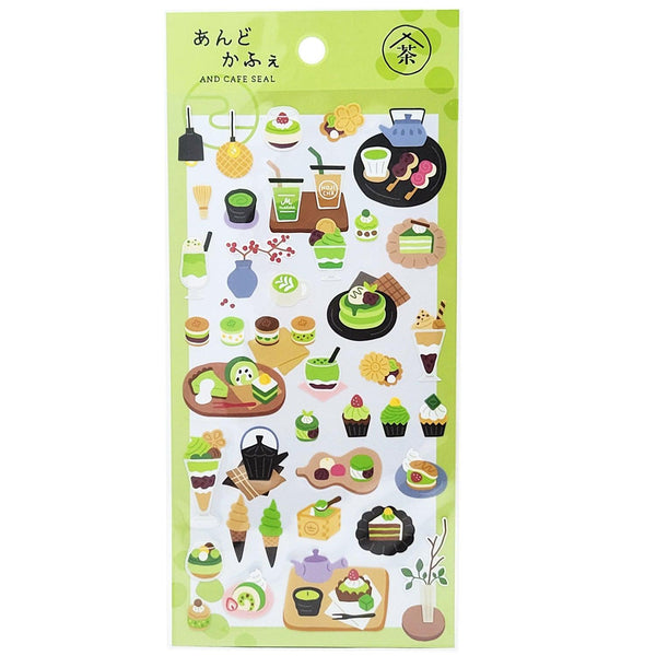 Mind Wave Sticker Sheet - Japanese Matcha Café | papermindstationery.com