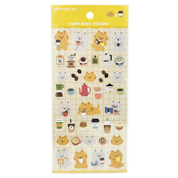 Mind Wave Sticker Sheet - Relaxing Day Cat | papermindstationery.com | Cat, Mind Wave, Pet, Sticker Sheet