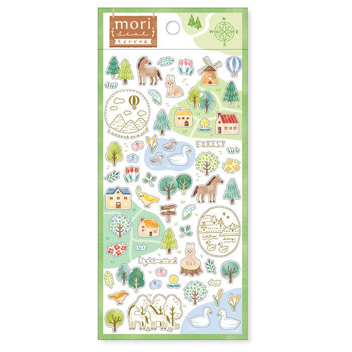 Mind Wave Sticker Sheet - Gentle Breeze Green Forest | papermindstationery.com