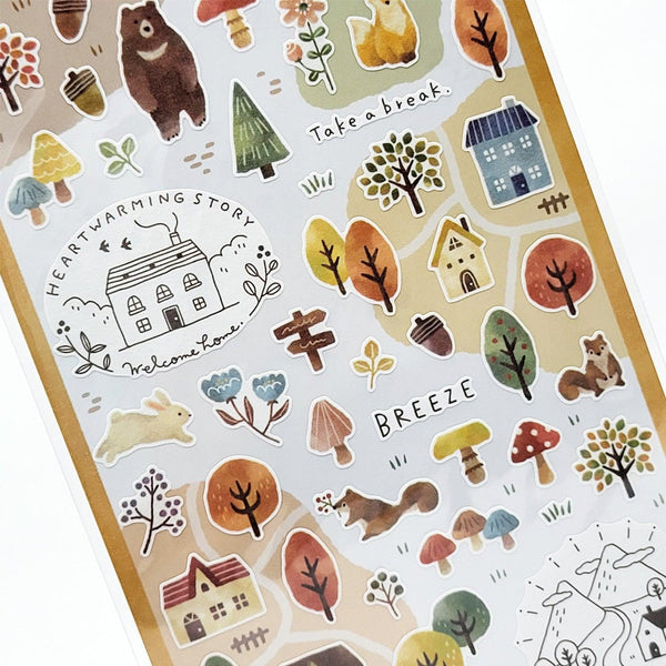 Mind Wave Sticker Sheet - Autumn Fall Forest | papermindstationery.com