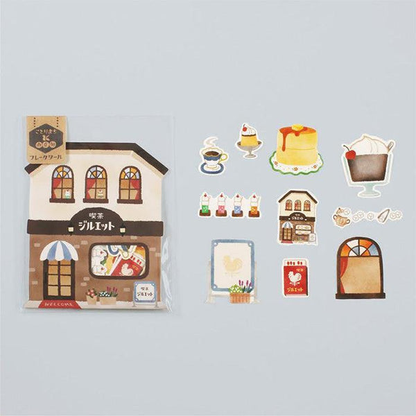 Mind Wave Sticker Flakes - Japanese Coffee Shop Café | papermindstationery.com | Cafe, Flake Stickers, Mind Wave