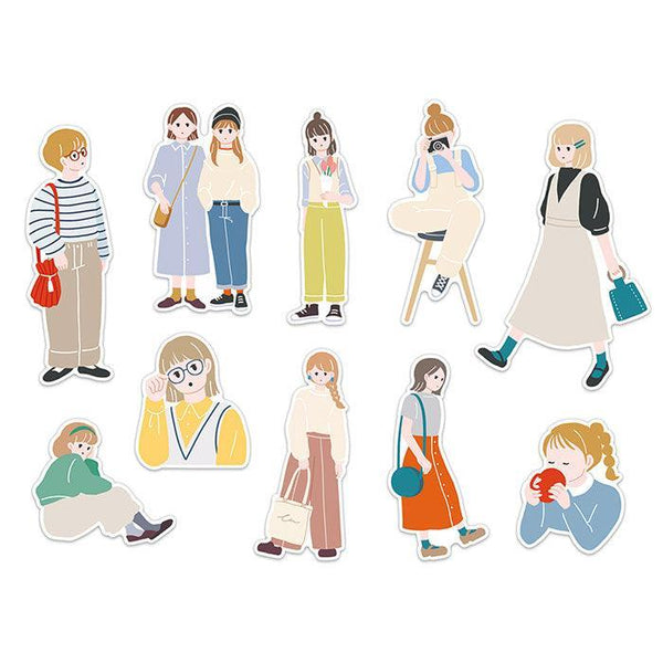Mind Wave Flake Stickers - Fashionable Causal Girl | papermindstationery.com