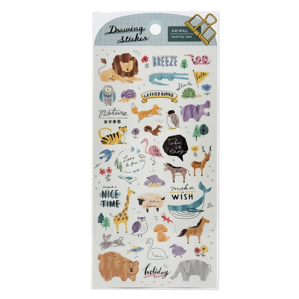 Mind Wave Sticker Sheet - Drawing Sticker Animal | papermindstationery.com