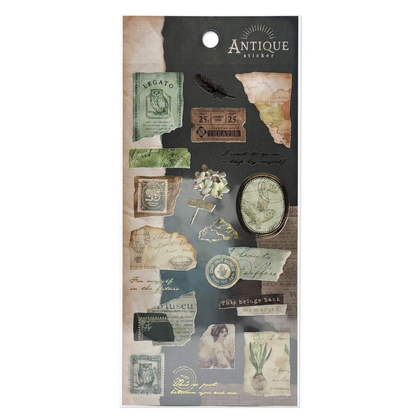 Mind Wave Sticker Sheet - Antique Aged Look Sticker Dark Green | papermindstationery.com | Mind Wave, Sticker Sheet