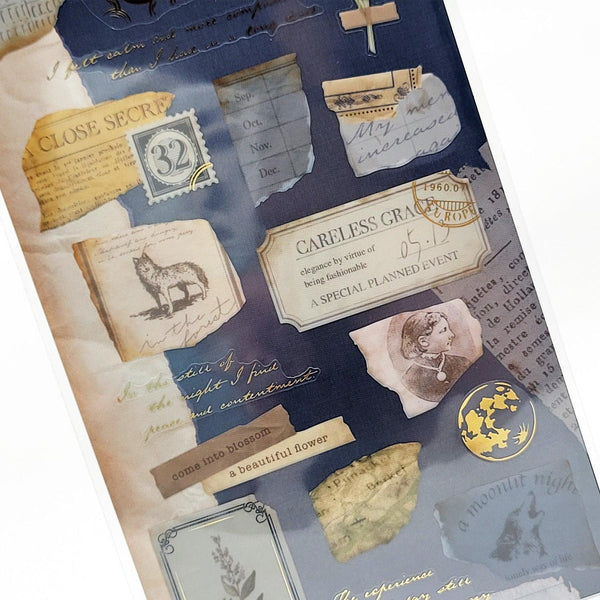 Mind Wave Sticker Sheet - Antique Aged Look Sticker Midnight Blue | papermindstationery.com | Mind Wave, Sticker Sheet