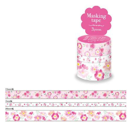 Mind Wave Washi Tape Masking Tape Set - Pink Flower Bloom | papermindstationery.com | boxing, Flower, Mind Wave, sale, Washi Tape Set, Washi Tapes