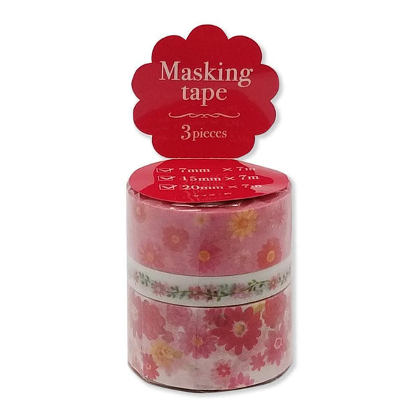 Mind Wave Washi Tape Masking Tape Set - Red Flower Bloom | papermindstationery.com | boxing, Flower, Mind Wave, sale, Washi Tape Set, Washi Tapes