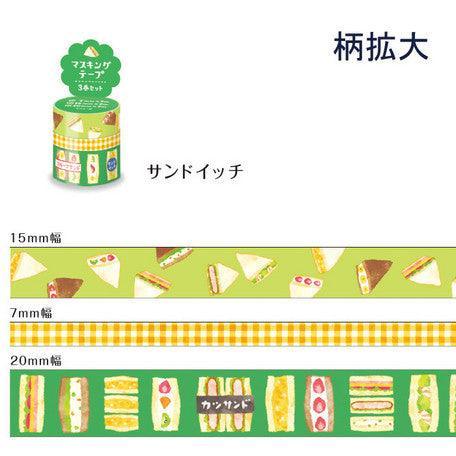 Mind Wave Washi Tape Masking Tape Set - Sandwich | papermindstationery.com | Cafe, Mind Wave, Washi Tape Set, Washi Tapes