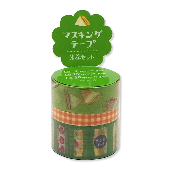 Mind Wave Washi Tape Masking Tape Set - Sandwich | papermindstationery.com | Cafe, Mind Wave, Washi Tape Set, Washi Tapes