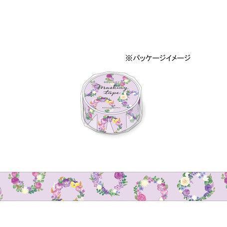 Mind Wave Washi Tape 15mm Masking Tape - Purple Flower Wreath | papermindstationery.com | 15mm Washi Tapes, Flower, Mind Wave, Washi Tapes