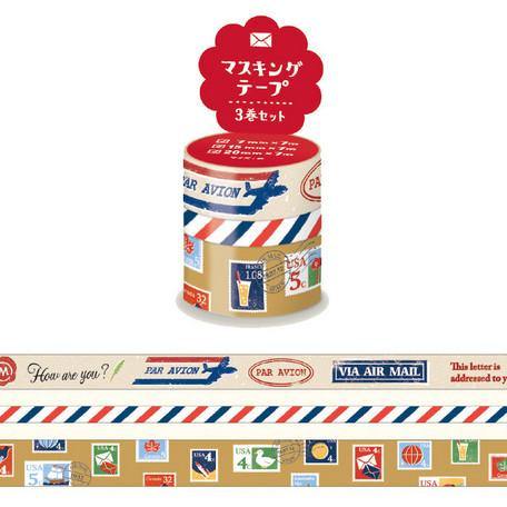 Mind Wave Washi Tape Masking Tape Set - Letter & Post | papermindstationery.com | Mind Wave, Others, Washi Tape Set, Washi Tapes