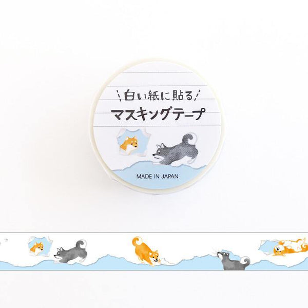 Mind Wave To Paste Washi Tape 15mm Masking Tape - Shiba Dog | papermindstationery.com | 15mm, Dog, Mind Wave, Pet, Washi Tapes