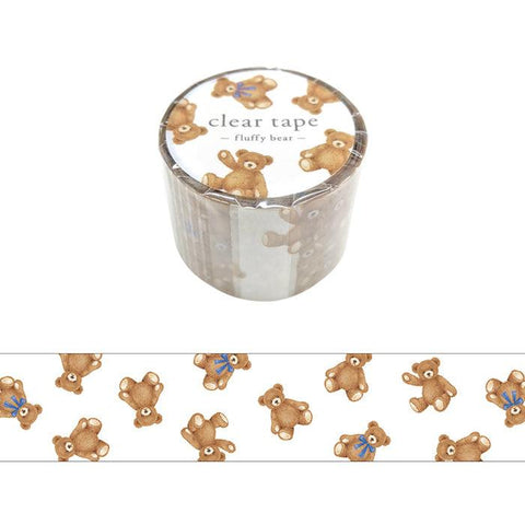 Mind Wave Transparent Clear Tape 30mm - Brown Teddy Bear | papermindstationery.com