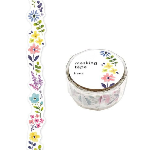 Mind Wave Washi Tape 18mm Die Cut Masking Tape - Colorful Flowers & Leaves | papermindstationery.com | 18mm Washi Tapes, Flower, Mind Wave, Washi Tapes