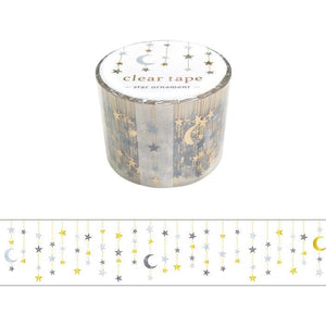 Mind Wave Transparent Clear Tape 30mm - Star & Moon Ornament | papermindstationery.com | Clear Tapes, Mind Wave, sale