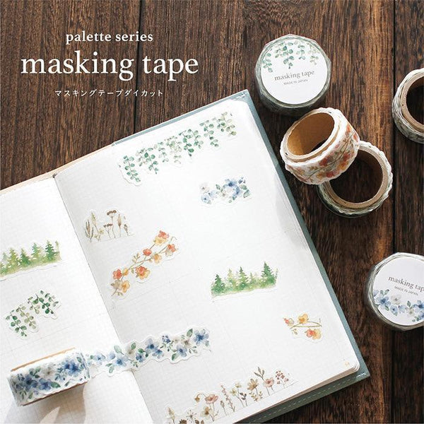 Mind Wave Washi Tape 18mm Die Cut Masking Tape - Watercolor Flower Blue & White | papermindstationery.com | 18mm Washi Tapes, Flower, Mind Wave, New Arrival, Washi Tapes