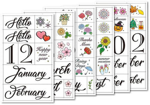 Pine Book - Planner Journal Decoration Stickers 6 pcs Set - 12 Months | papermindstationery.com | Pine Book, Planner Sticker, Planner Stickers, sale, Stationery