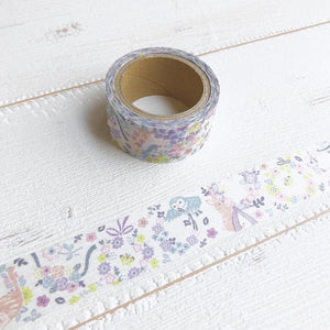 Papier Platz Washi Tape (20mm) - Purple Flower & Animal | papermindstationery.com