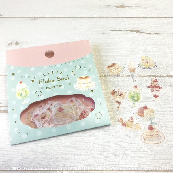 Papier Platz Flake Stickers - Café Dessert | papermindstationery.com | Dessert, Flake Stickers, Papier Platz