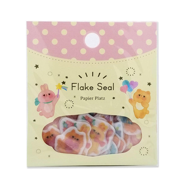Papier Platz Flake Stickers - Fluffy Animal | papermindstationery.com | Animal, Bear, Flake Stickers, Papier Platz, Rabbit