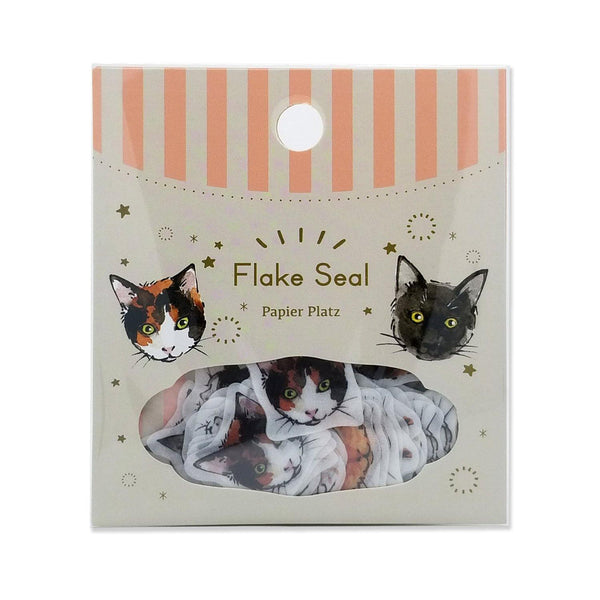 Papier Platz Flake Stickers - Cat Face Drawing | papermindstationery.com | Cat, Flake Stickers, Papier Platz, Pet