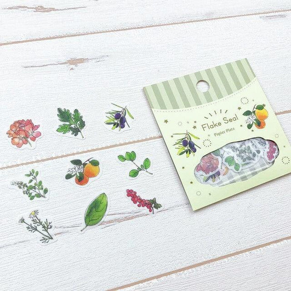 Papier Platz Flake Stickers - Botanical Plant | papermindstationery.com | Flake Stickers, Flower, Papier Platz